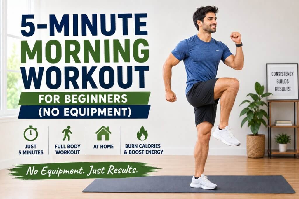 5-minute morning workout for beginners with no equipment