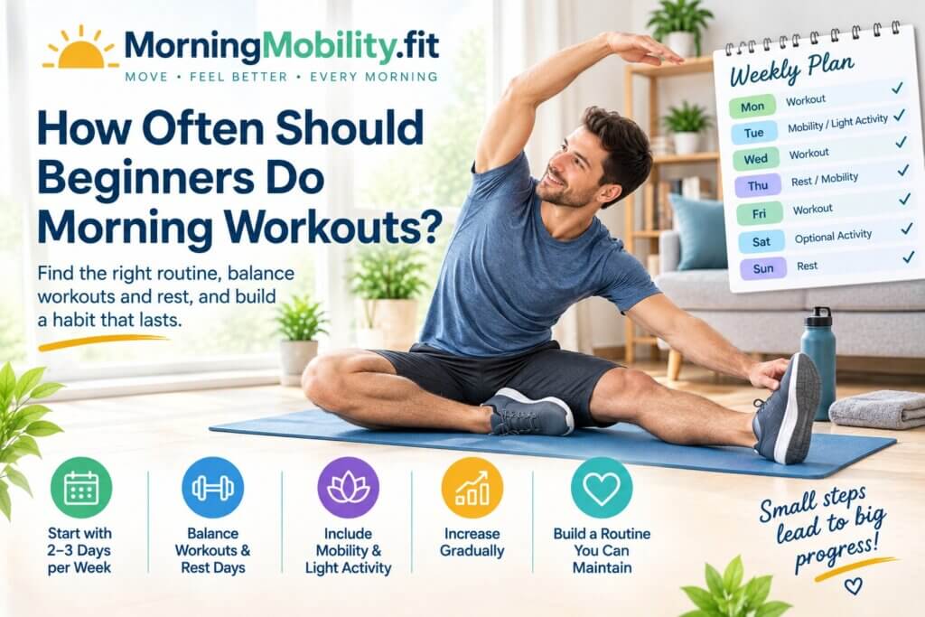 beginner doing a morning workout at home