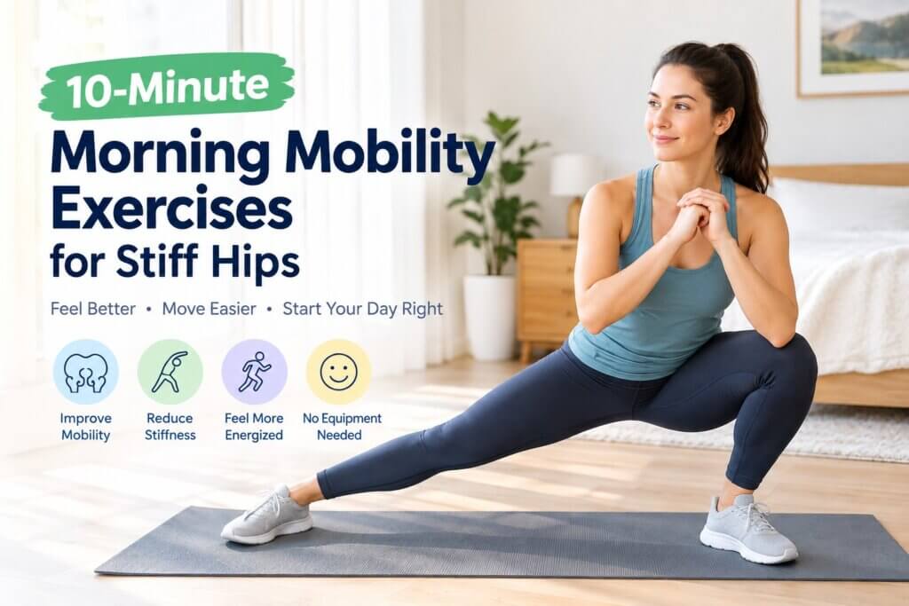 morning mobility exercises for stiff hips for beginners