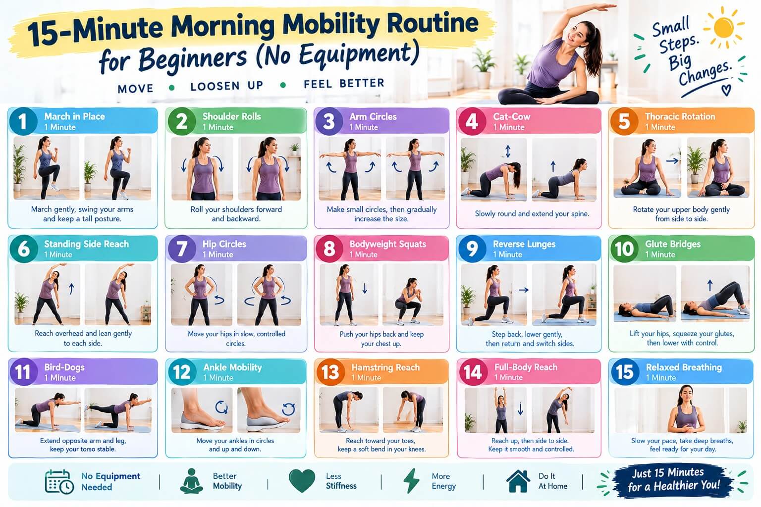 morning mobility upper body and spine exercises for beginners
