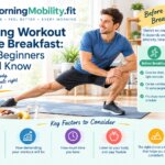beginner doing a morning workout before breakfast at home