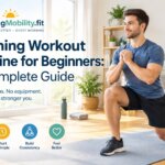 beginner doing a simple morning workout routine at home